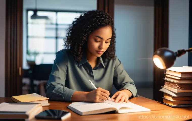 주택관리사 모의고사 활용법 - **Prompt:** A young adult, of diverse ethnicity and gender, is depicted in a cozy, well-lit home off...