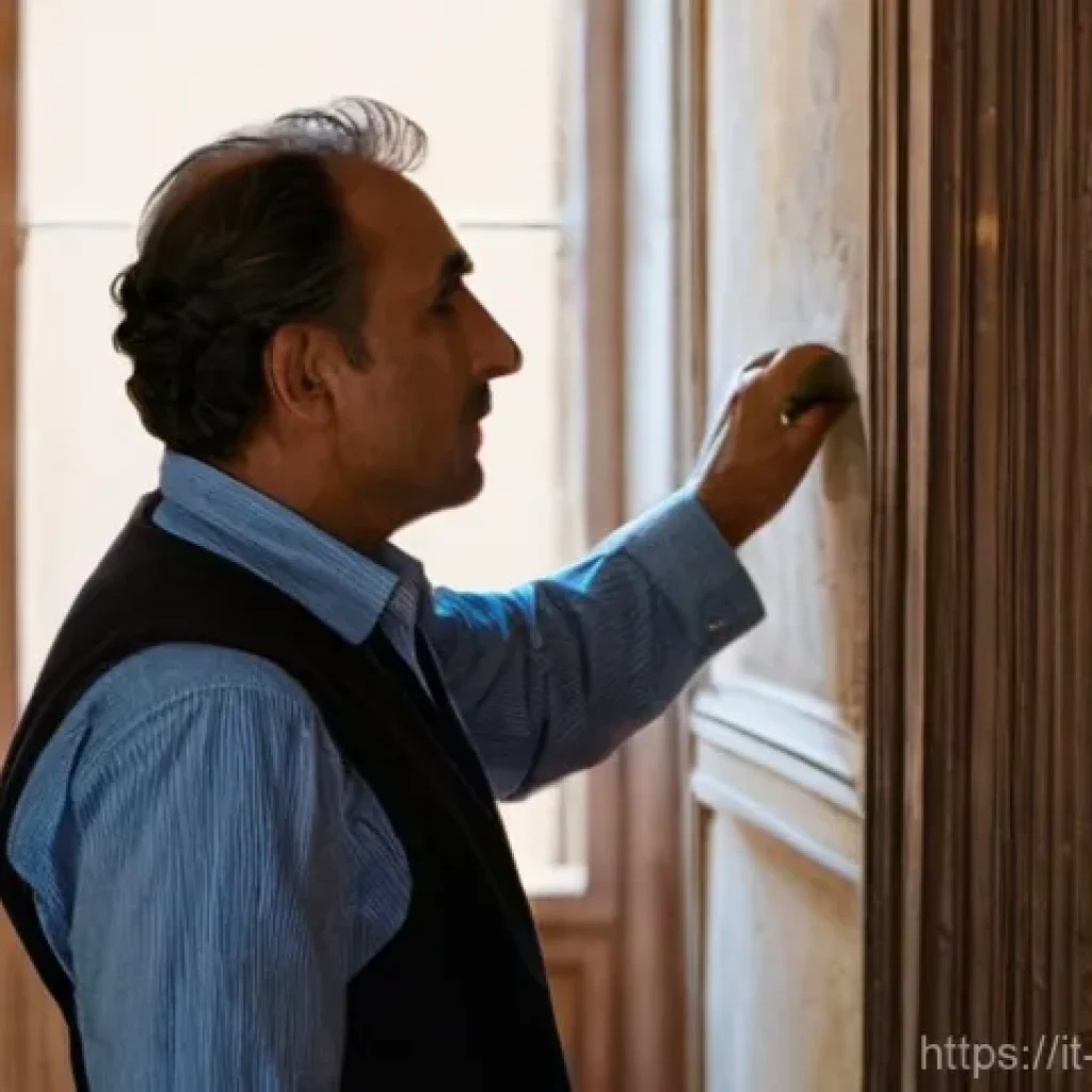 주택관리사와 관련된 현장 교육 - **Prompt:** A focused, mid-shot photograph of a skilled Italian condominium administrator, a man in ...