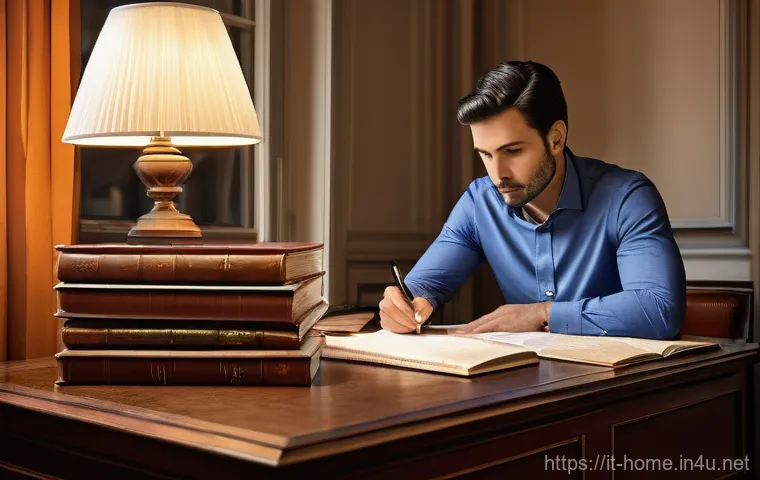 주택관리사 시험 단기 합격 팁 - A focused Italian professional, approximately 35 years old, with neat, dark hair and wearing smart-c...