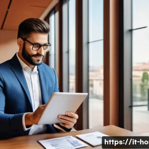 Home 30 주택관리사와 시설 관리자의 업무 차이 - A professional condominium administrator in a modern Italian apartment building setting, wearing bus...